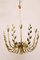 Lampadario con foglie di Hammered Leaves attribuito a Lobmeyr, anni '50, Immagine 3