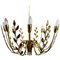 Hammered Leaves 8-Arm Chandelier Attributed to Lobmeyr, 1950s 1