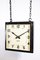 Vintage Industrial Square Double Sided Clock from Gents of Leicester, Image 1