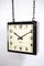 Vintage Industrial Square Double Sided Clock from Gents of Leicester, Image 2