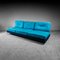 Italienisches Sofa mit blauem Stoffbezug, 1980er 1