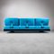 Italienisches Sofa mit blauem Stoffbezug, 1980er 2