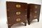 Antique Military Campaign Style Bedside Chests, Set of 2 3