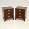 Antique Military Campaign Style Bedside Chests, Set of 2 2