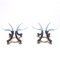 Mesas auxiliares o de colibrí vintage con colmillos de imitación de latón, años 70. Juego de 2, Imagen 4
