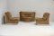 Armless Suede Leather Chairs, France, 1970s, Set of 3, Image 1
