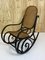 Rocking Chair Vintage en Bois Courbé Noir par Michael Thonet pour Thonet 1