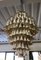 Mid-Century Round Ambra & White Murano Glass Chandelier, 1970s 2