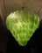 Lámpara de araña italiana Art Déco de cristal de Murano artístico en verde, años 90, Imagen 7