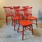 Red Dining Chairs, Set of 6, Image 1