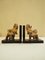 Art Deco Ceramic and Wooden Elephant Bookends, Set of 2 1