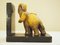 Art Deco Ceramic and Wooden Elephant Bookends, Set of 2, Image 3