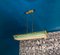Lámpara de techo italiana de latón y vidrio acrílico, años 50, Imagen 1