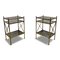 3-Tier Brass and Eglomise Side Tables, Set of 2 1