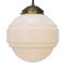Mid-Century White Opaline Glass Pendant Lamp with Brass Top, Image 3