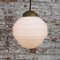 Mid-Century White Opaline Glass Pendant Lamp with Brass Top, Image 7