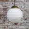 Mid-Century White Opaline Glass Pendant Lamp with Brass Top, Image 6