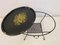 Carrello da tavolo Toleware vintage in metallo nero e perforato con rotelle, Immagine 2
