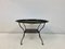Vintage Black Lacquered Toleware & Perforated Metal Table on Castors 10