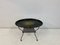 Vintage Black Lacquered Toleware & Perforated Metal Table on Castors 11