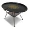 Vintage Black Lacquered Toleware & Perforated Metal Table on Castors 1