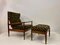 Danish Teak Armchair and Stool, 1960s, Set of 2 14