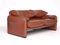 Italian Leather Maralunga Sofa by Vico Magistretti for Cassina, Image 2