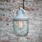 Lampe à Suspension Industrielle Vintage en Porcelaine Blanche & Verre Transparent 4