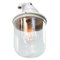 Lampe à Suspension Industrielle Vintage en Porcelaine Blanche & Verre Transparent 3