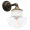 Vintage Clear Glass & Brass Sconce with Cast Iron Arm 2