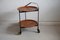 Carrello bar Mid-Century pieghevole in teak, Immagine 1