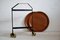 Carrello bar Mid-Century pieghevole in teak, Immagine 3