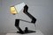 Mid-Century Modern Black and White Table Desk or Nightstand Lamp, Image 1