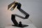 Mid-Century Modern Schwarz-Weiß Tisch Schreibtisch- oder Nachttischlampe 11