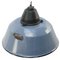 Lampe à Suspension Industrielle Vintage en Email Gris et Fonte de Verre 2