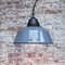 Lampe à Suspension Industrielle Vintage en Email Gris et Fonte de Verre 4