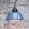 Vintage Industrial Gray Enamel & Clear Glass Cast Iron Pendant, Image 4