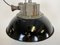 Lámpara colgante industrial enjaulada de hierro fundido y esmalte negro, años 50, Imagen 9