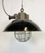 Industrial Black Enamel and Cast Iron Cage Pendant Light, 1950s, Image 2