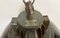 Lámpara colgante industrial enjaulada de hierro fundido y esmalte negro, años 50, Imagen 10