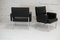 Black Leatherette Armchairs with Stainless Steel Legs, France, 1970s, Set of 2 10