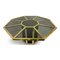 Italian Octagonal Brass & Black Rattan Dining Table by Mario Sabot, 1970s, Image 1