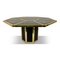 Italian Octagonal Brass & Black Rattan Dining Table by Mario Sabot, 1970s 10