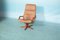 Vintage Danish Leather Swivel Lounge Chair from Berg Furniture, 1960s, Image 1