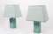 Turquoise Ceramic Table Lamps, 1970s, Set of 2 1