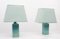 Turquoise Ceramic Table Lamps, 1970s, Set of 2 8