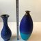 Skandinavische Blaue Vintage Steingut Vasen, 2er Set 5