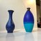 Vintage Scandinavian Blue Stoneware Vases, Set of 2, Image 1