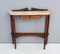 Mid-Century Wooden Console Table with Portuguese Pink Marble Top, Italy 1