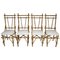 Bamboo Brass Dining Chairs, 1960s, Set of 4 1